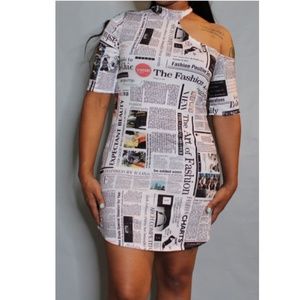 One shoulder cut out fashion dress